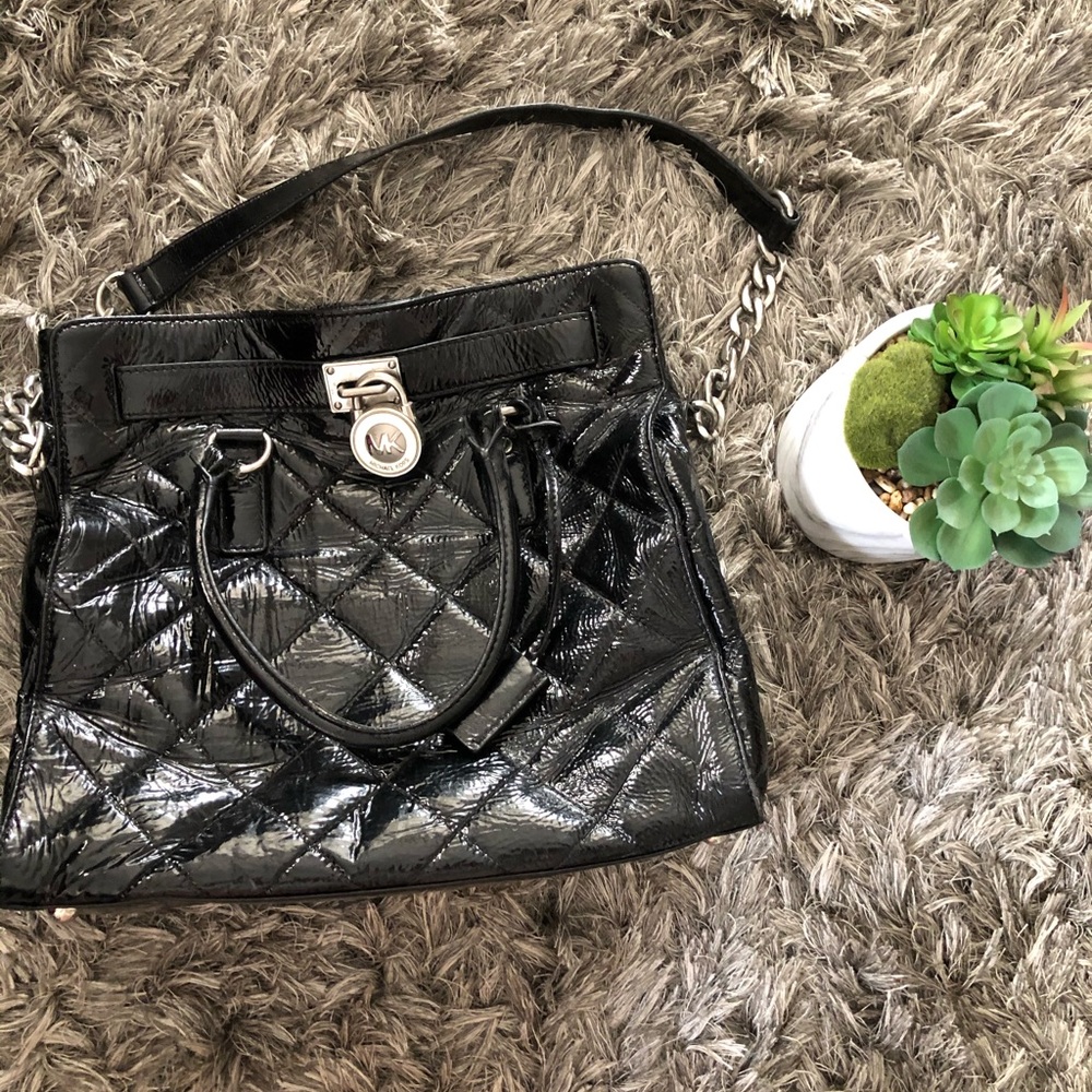 Michael Kors Hamilton Quilted Patent Leather Bag✨